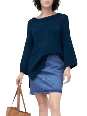 UGG Nova Oversized Crew Neck Pullover Sweater in Denim Blue Size Large — Layers